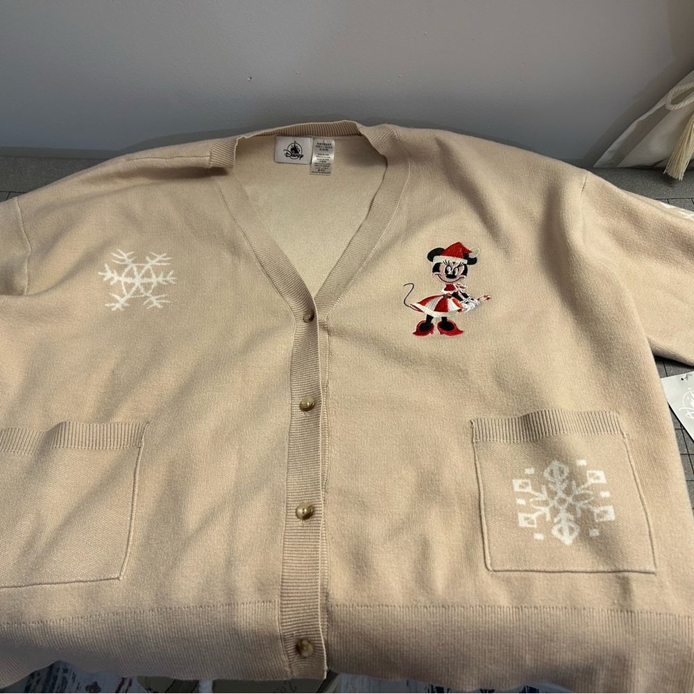 Disney Minnie Mouse Christmas Cardigan XXL NWT